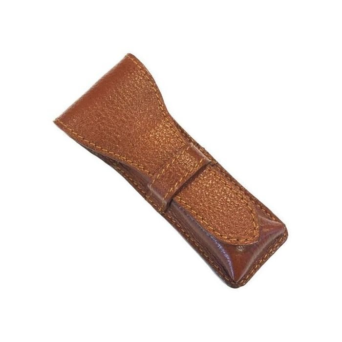 Parker LP3 Saddle Leather Safety Razor Case - Brown