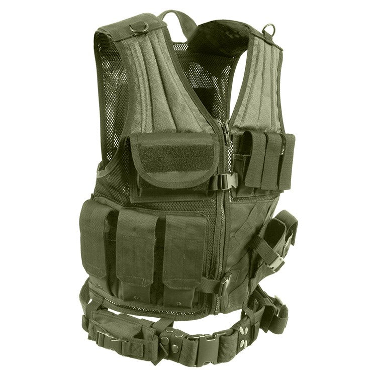 ROTHCO USMC tactical vest CROS DRAW OLIVE DRAB OVERSIZED