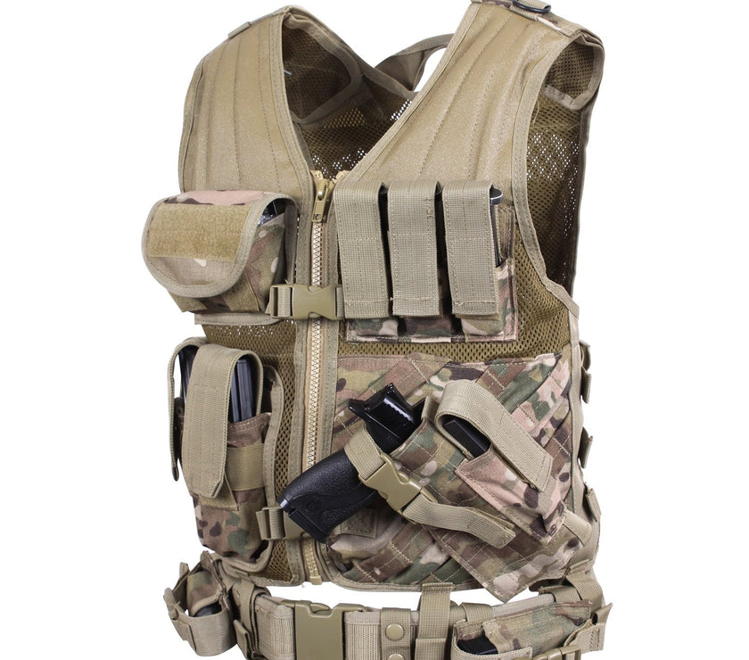 ROTHCO USMC tactical vest CROS DRAW OLIVE DRAB OVERSIZED