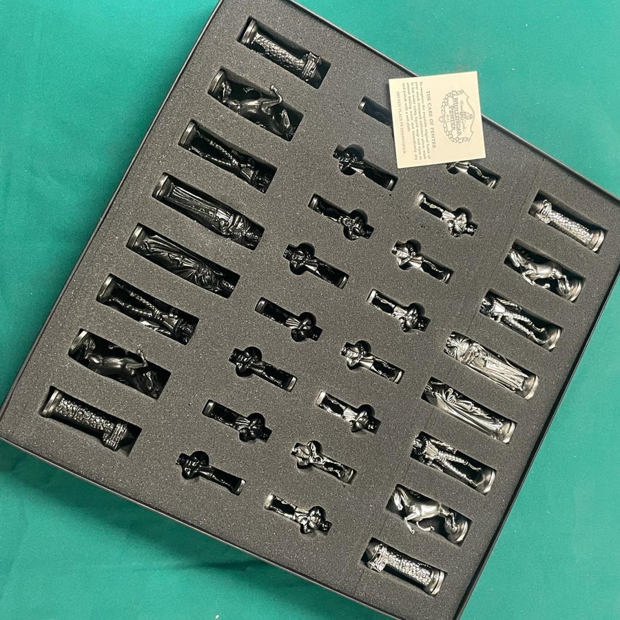 Mullingar Pewter Medieval Pewter Chess Set with Board