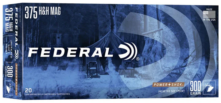 Federal Power-Shok Rifle 375 H&H Magnum 300 Grain