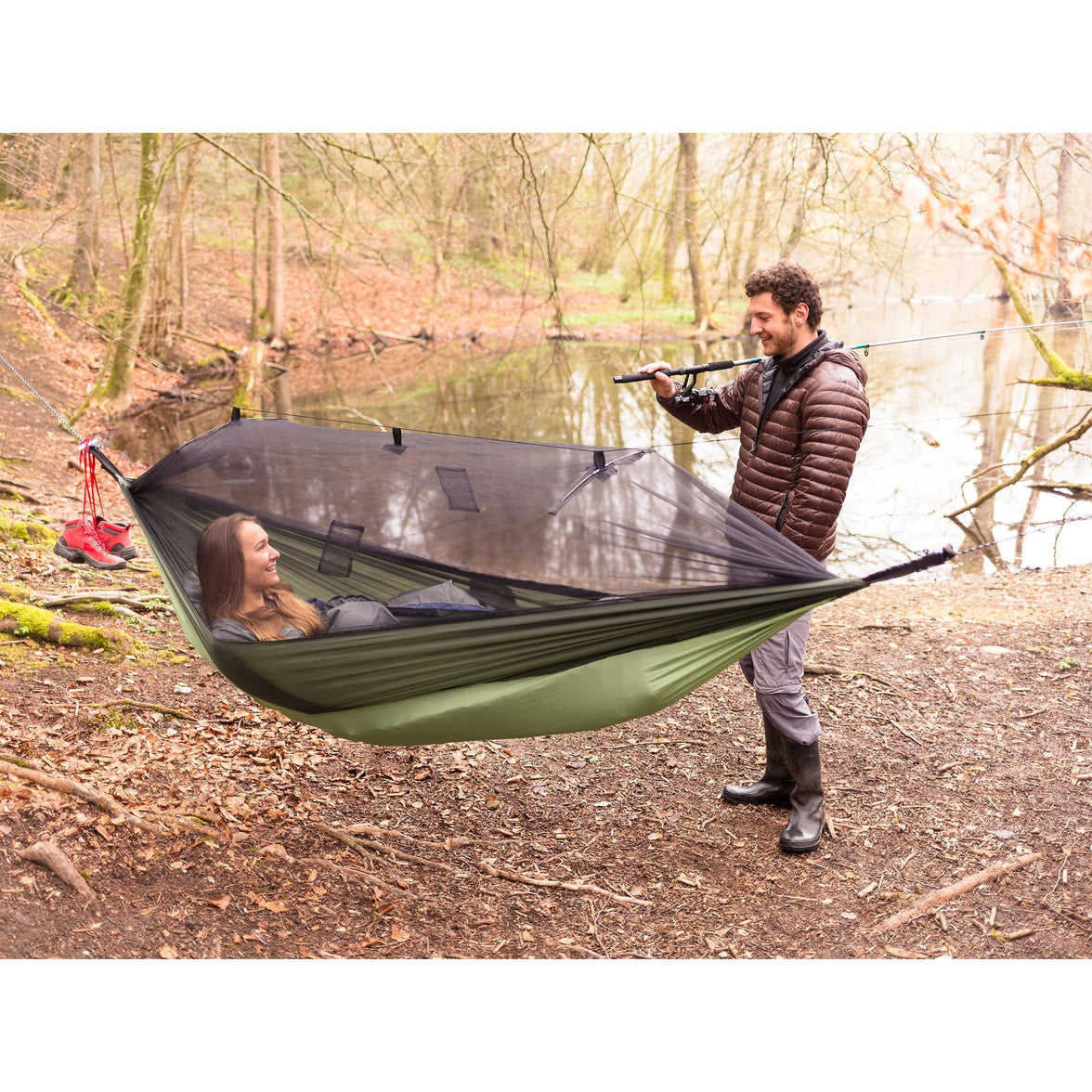 AMAZONAS hammock MOSKITO TRAVELLER THERMO GREEN