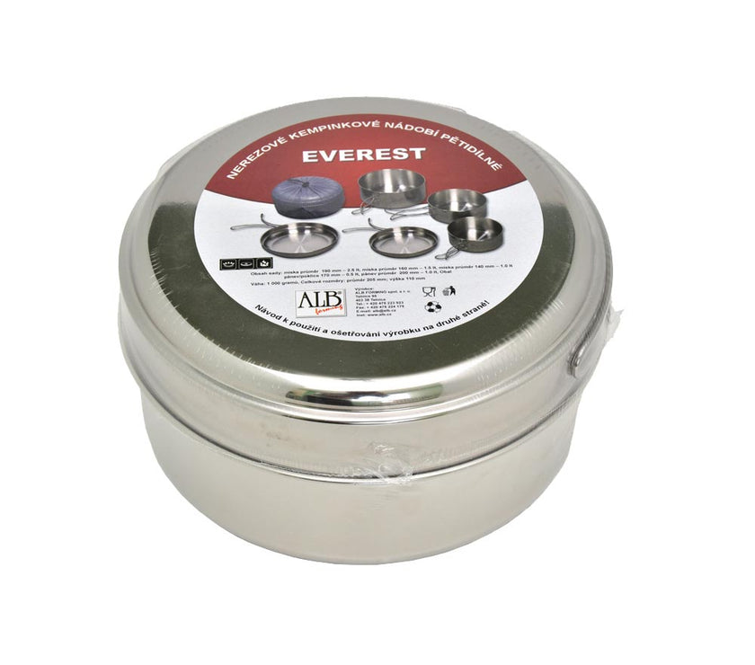 ALB mess kit EVEREST five-part stainless steel with coating