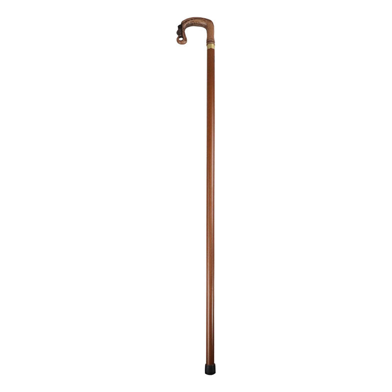 Brown Shepherds Crook Moulded Top Collectors Stick