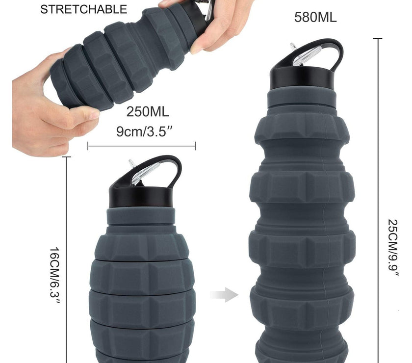 CALIBER GOURMET bottle GRENADE Colapsible 580 ml GREY