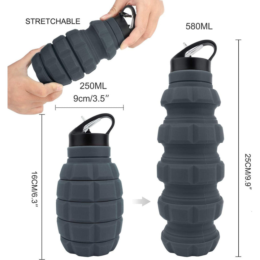 CALIBER GOURMET bottle GRENADE Colapsible 580 ml GREY